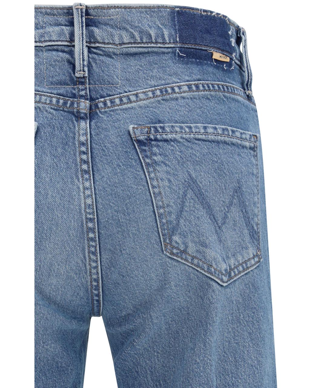 MOTHER Голубые хлопко-лиоцелловые прямые джинсы, фото 3