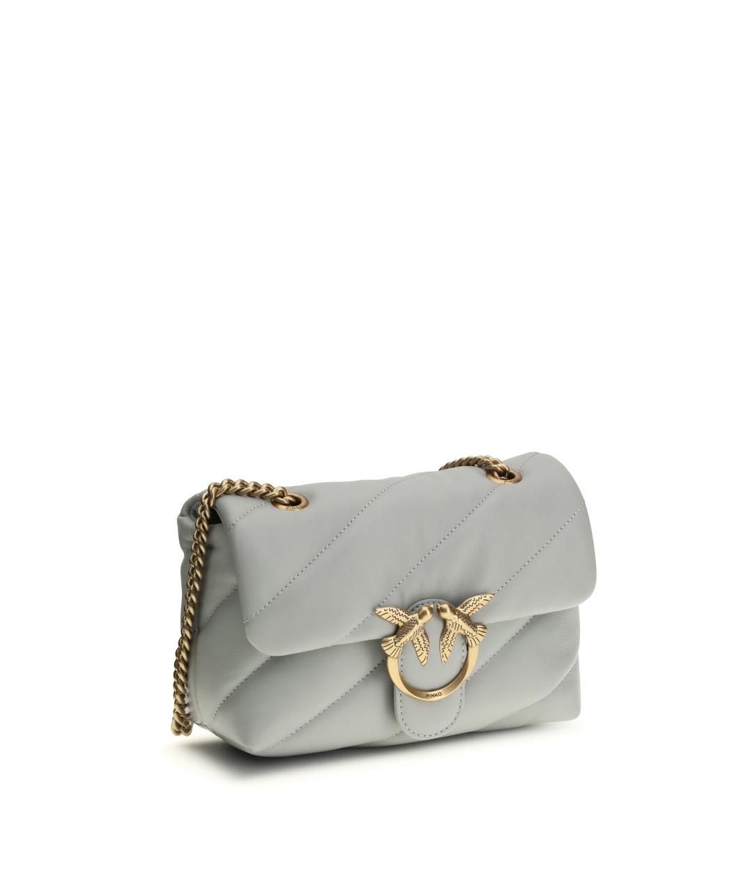 PINKO Серая кожаная сумка через плечо, фото 2