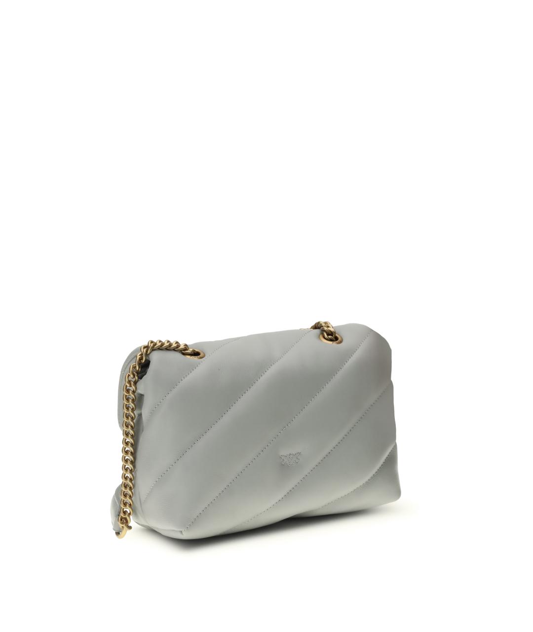 PINKO Серая кожаная сумка через плечо, фото 3