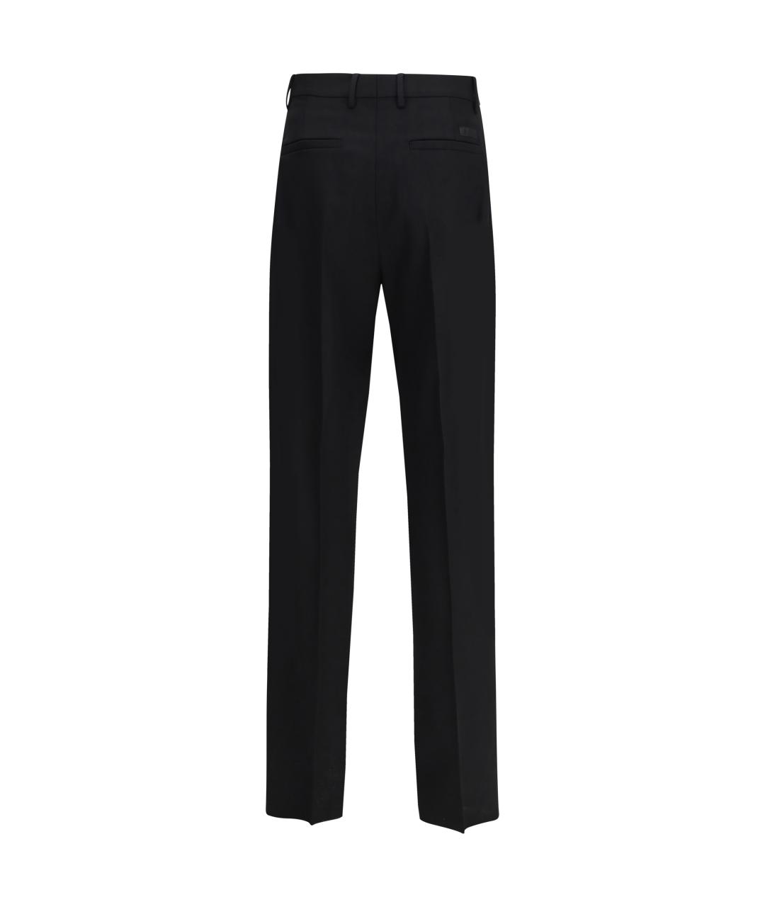 VERSACE Черные шерстяные повседневные брюки, фото 2