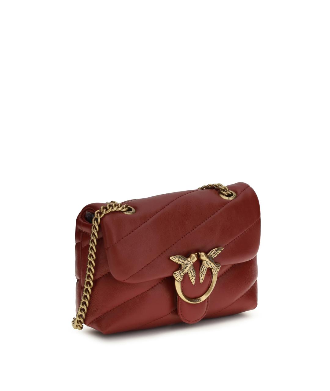 PINKO Бордовая кожаная сумка через плечо, фото 2