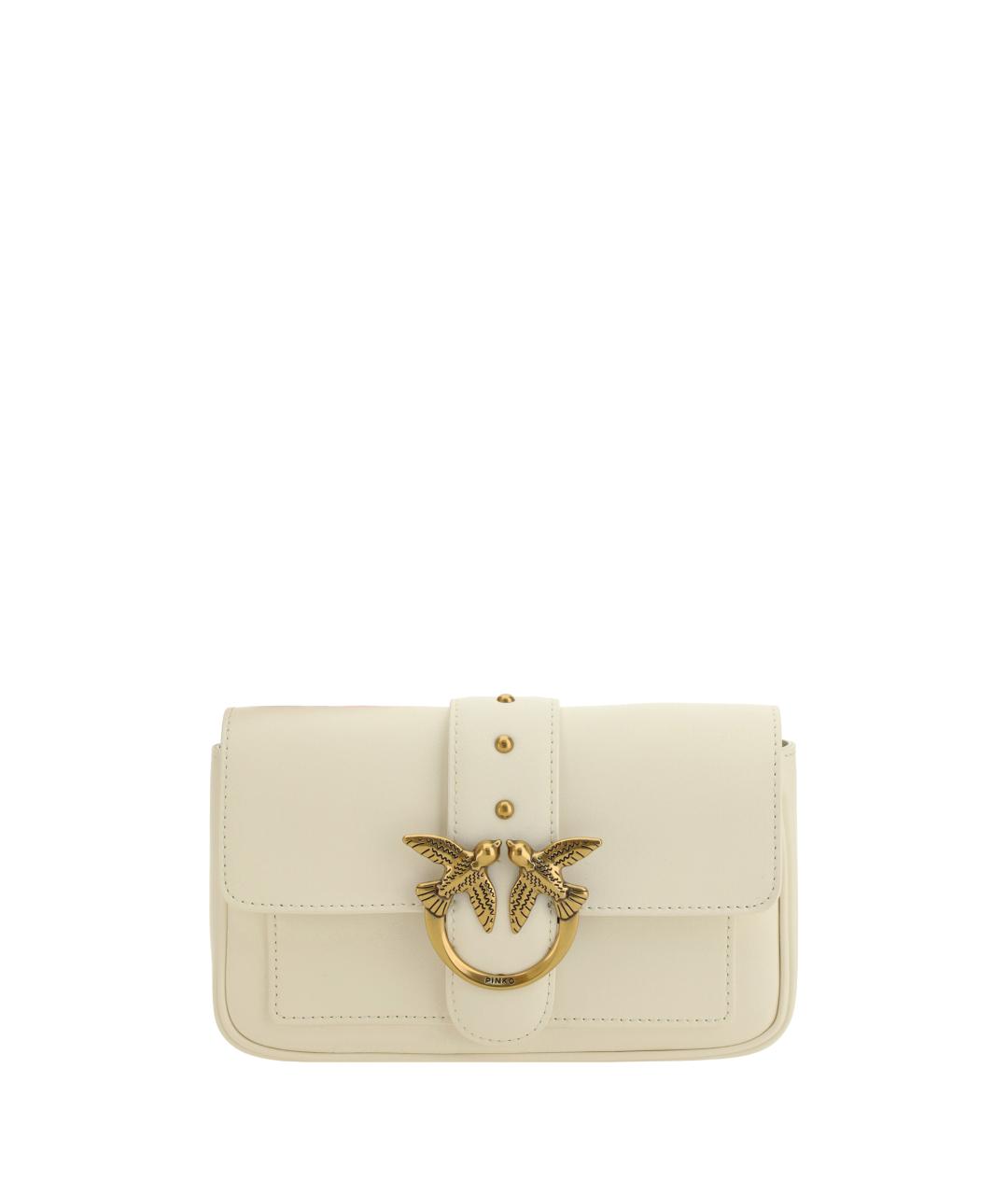 PINKO Белая кожаная сумка через плечо, фото 1