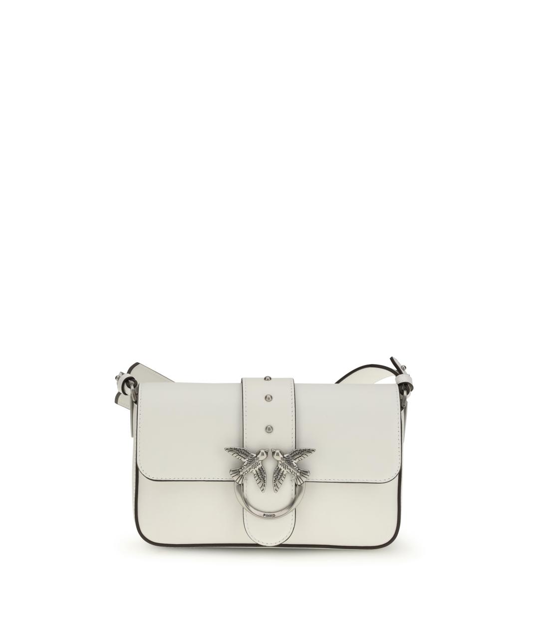 PINKO Белая кожаная сумка через плечо, фото 1