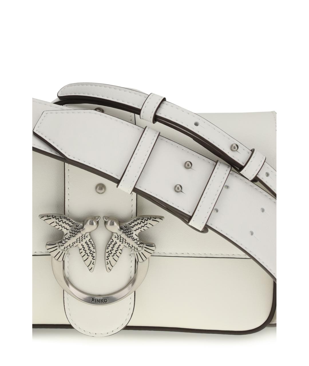 PINKO Белая кожаная сумка через плечо, фото 4