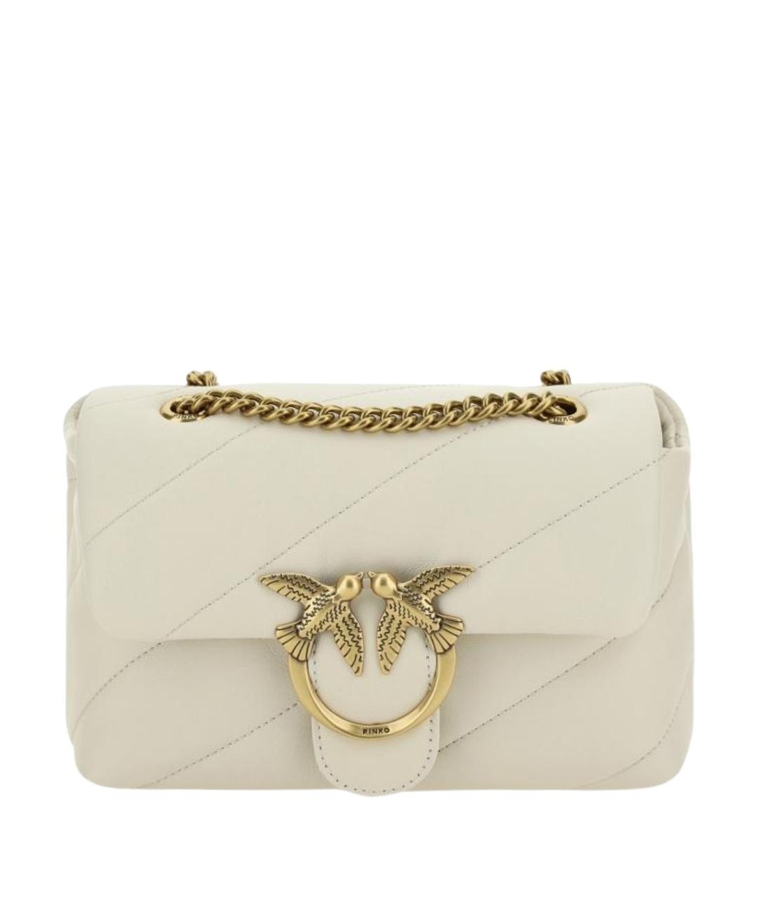 PINKO Белая кожаная сумка через плечо, фото 1