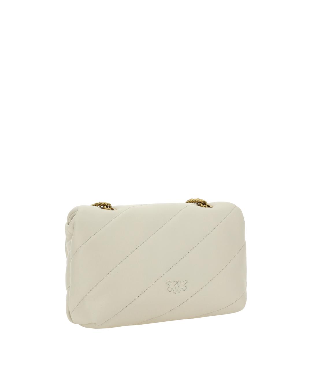 PINKO Белая кожаная сумка через плечо, фото 3