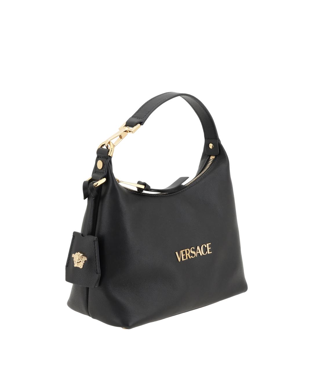 VERSACE Черная кожаная сумка через плечо, фото 2