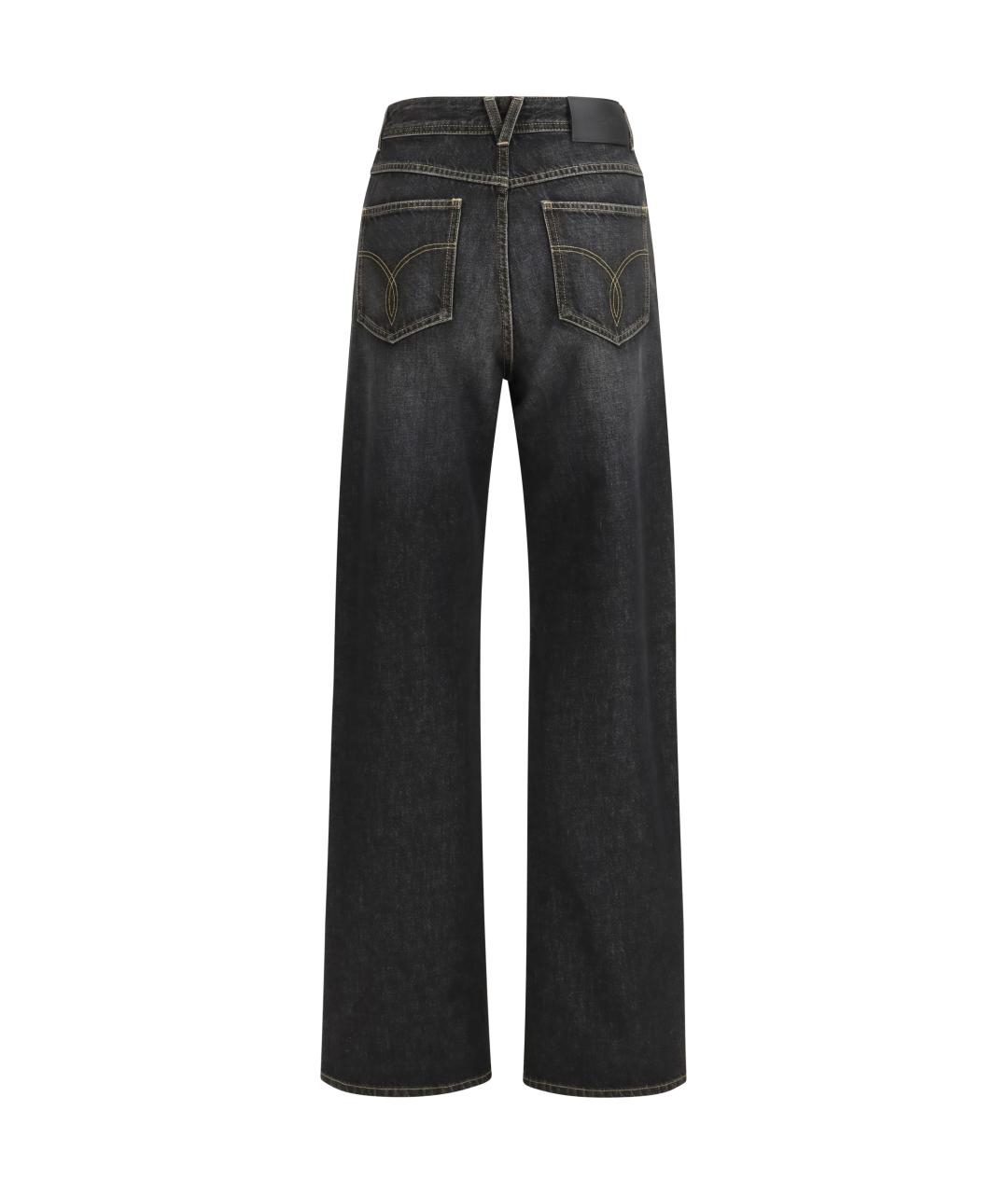 VERSACE Черные хлопковые прямые джинсы, фото 2