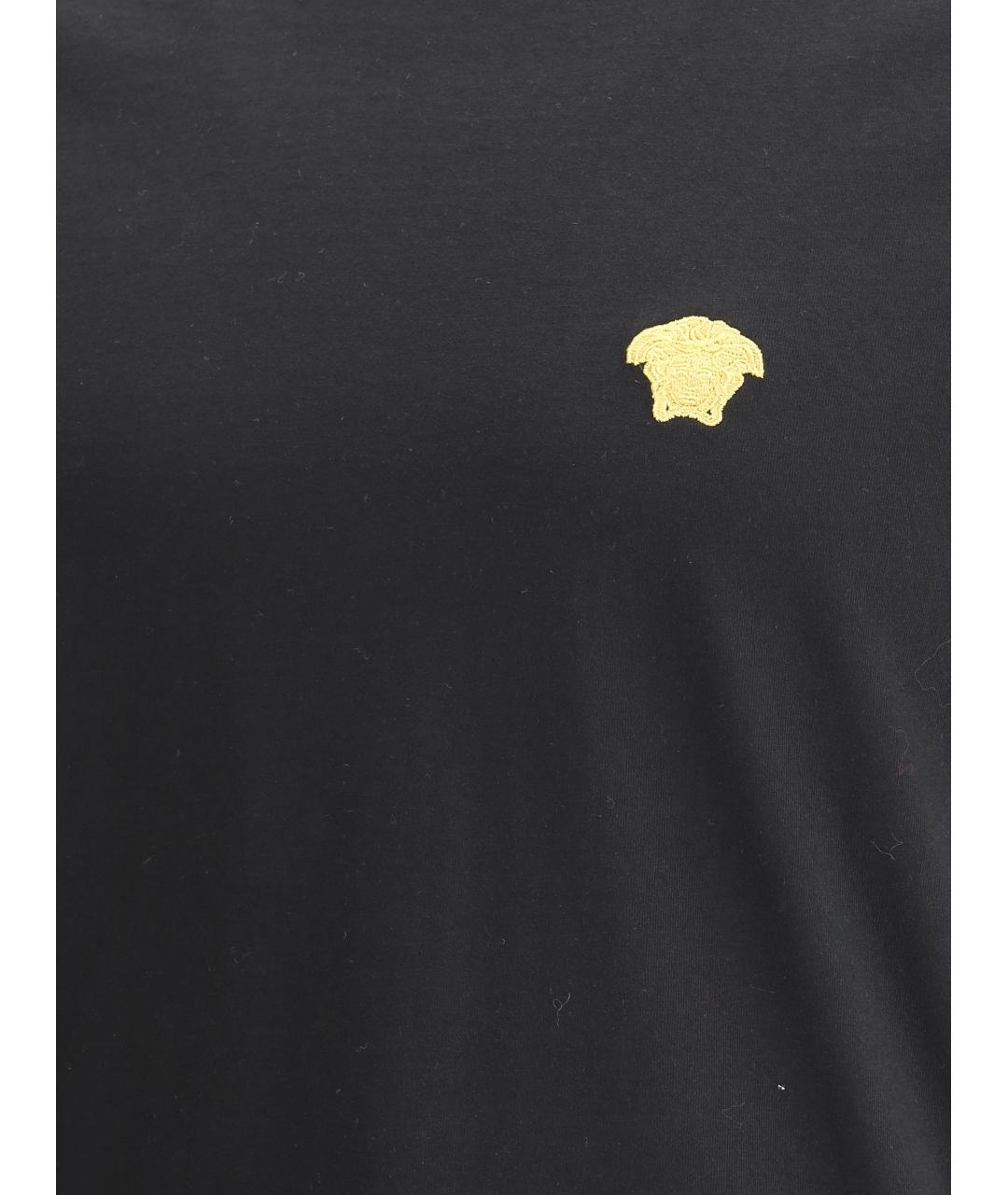 VERSACE Черная хлопковая футболка, фото 3