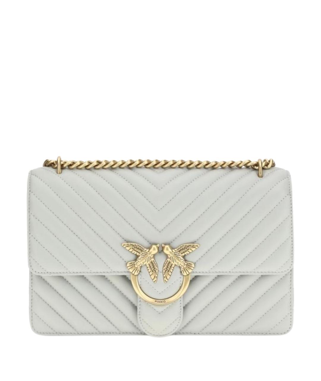 PINKO Серая кожаная сумка через плечо, фото 1