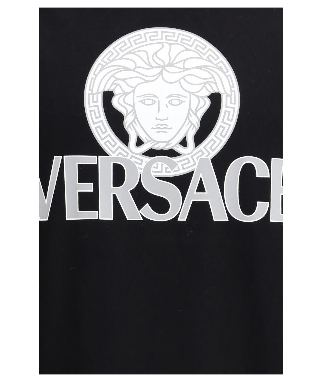 VERSACE Черная хлопковая футболка, фото 3
