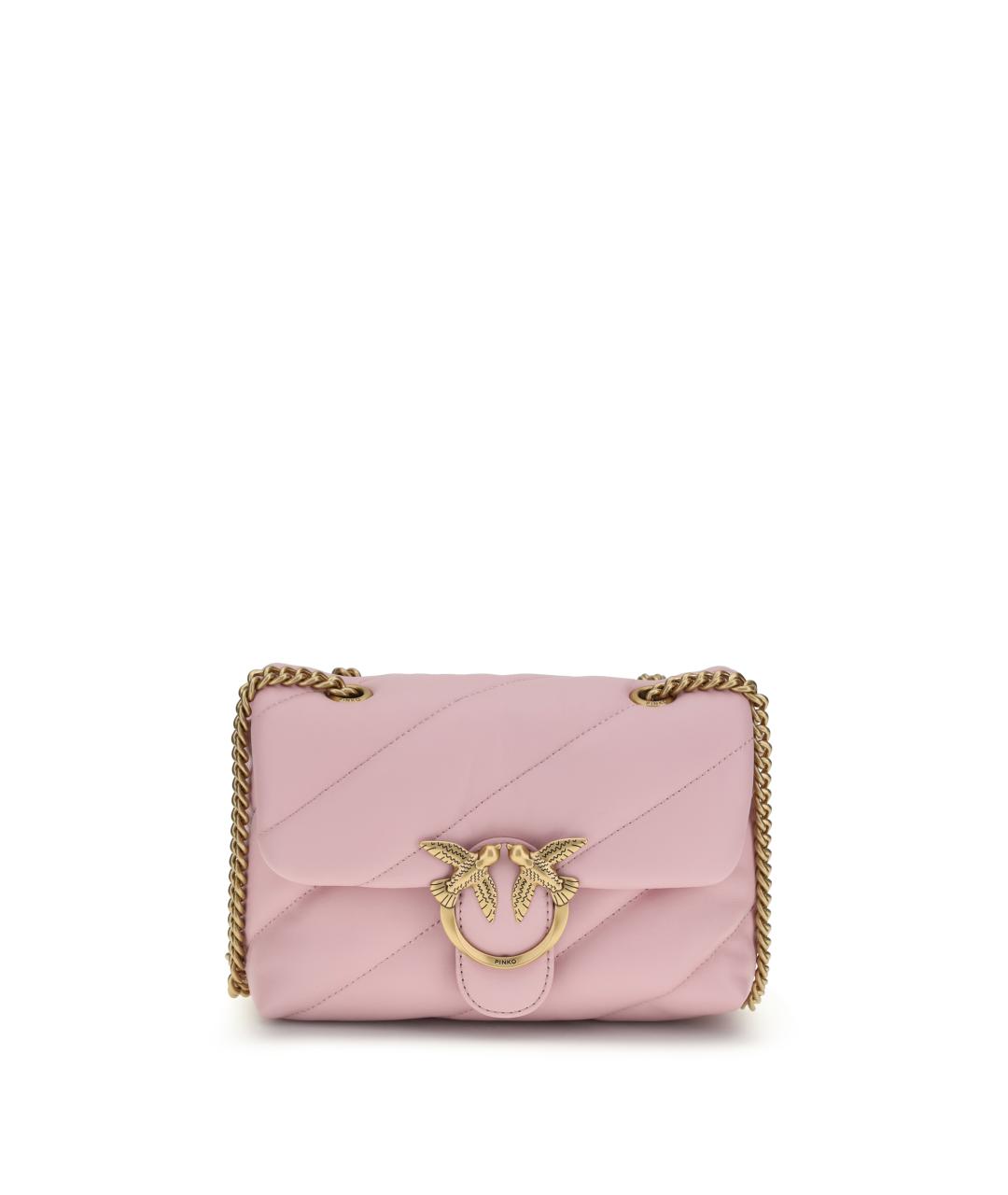 PINKO Розовая кожаная сумка через плечо, фото 1
