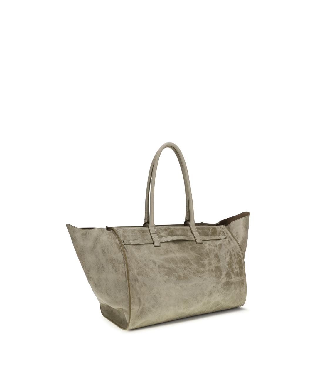 BENEDETTA BRUZZICHES Бежевая кожаная сумка тоут, фото 3