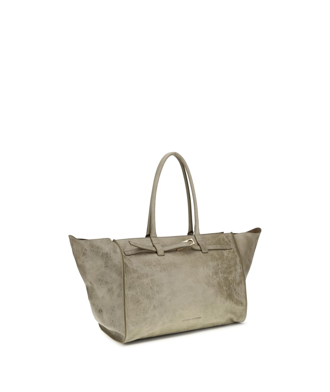 BENEDETTA BRUZZICHES Бежевая кожаная сумка тоут, фото 2