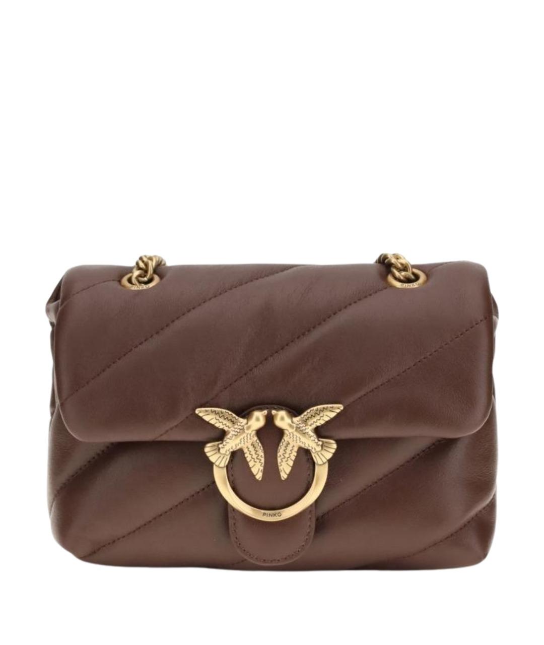 PINKO Бордовая кожаная сумка через плечо, фото 1