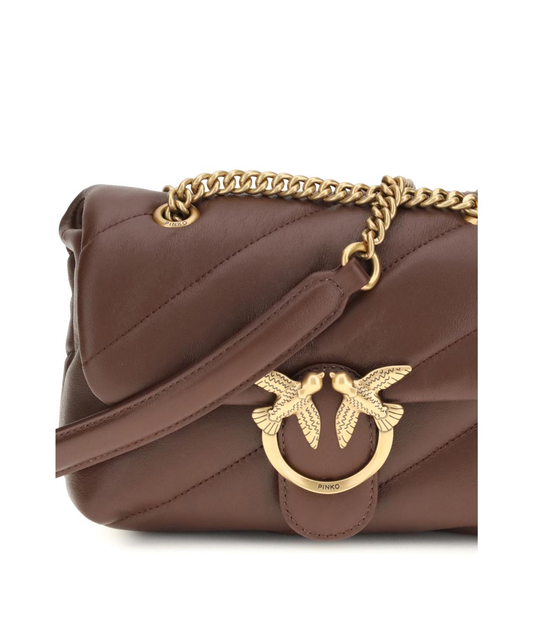 PINKO Бордовая кожаная сумка через плечо, фото 4