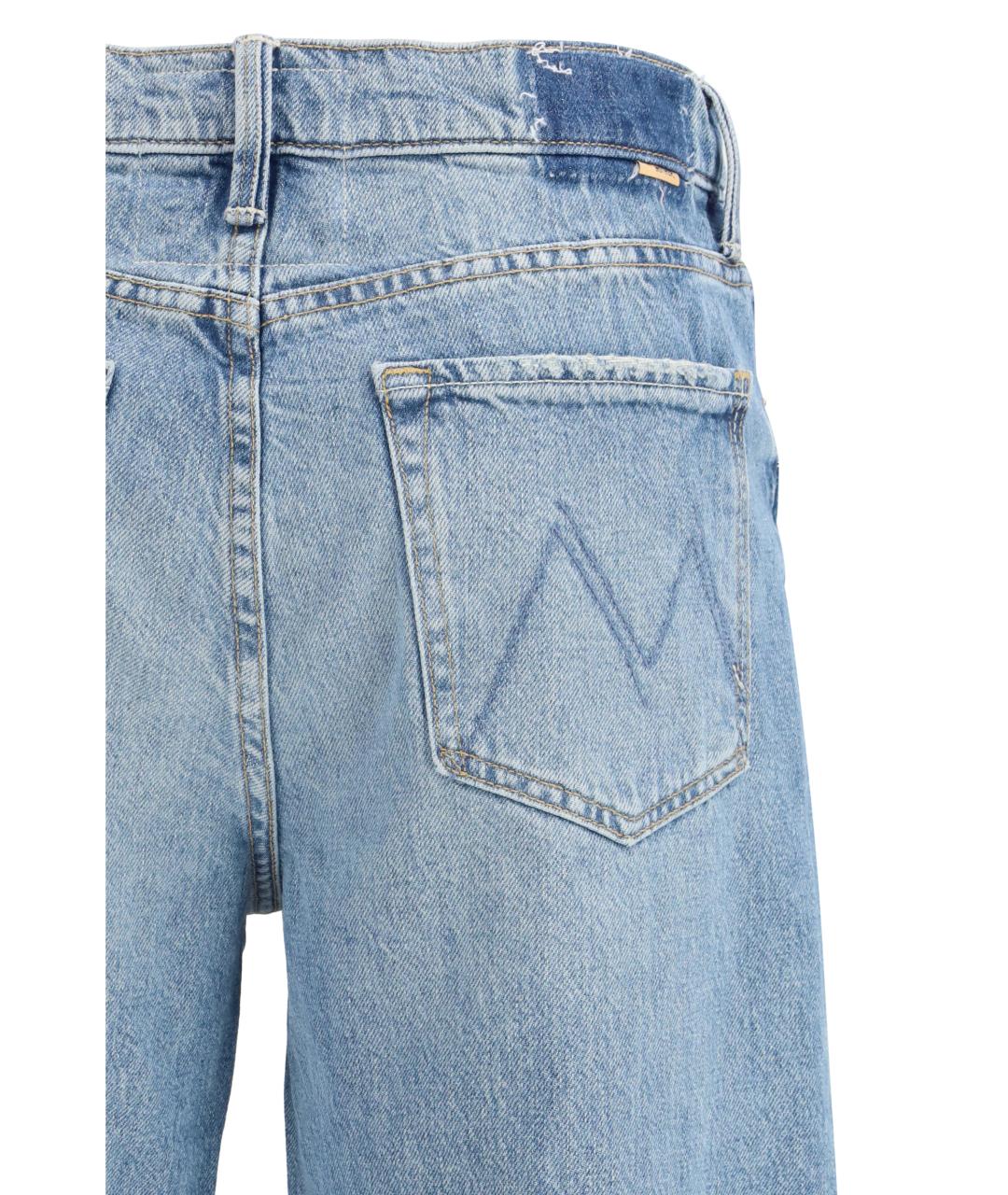 MOTHER Голубые хлопковые прямые джинсы, фото 3