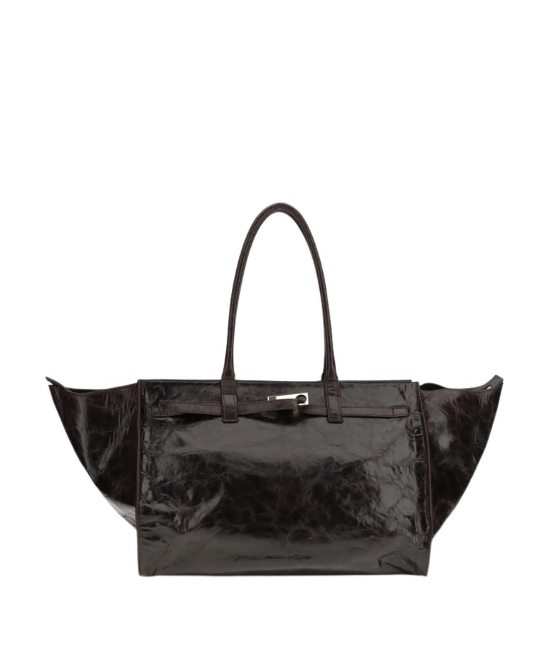 BENEDETTA BRUZZICHES Коричневая кожаная сумка тоут, фото 1