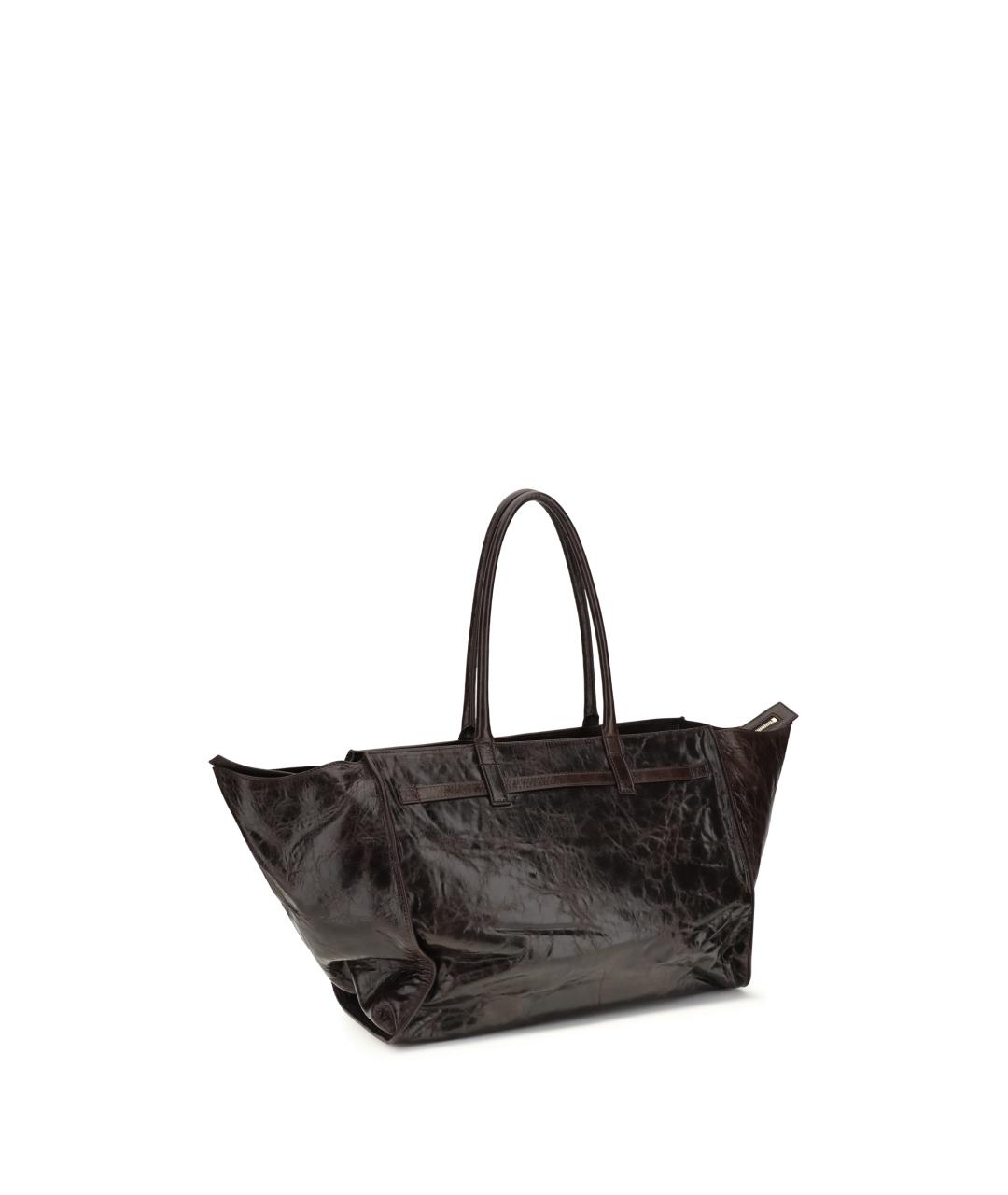 BENEDETTA BRUZZICHES Коричневая кожаная сумка тоут, фото 3