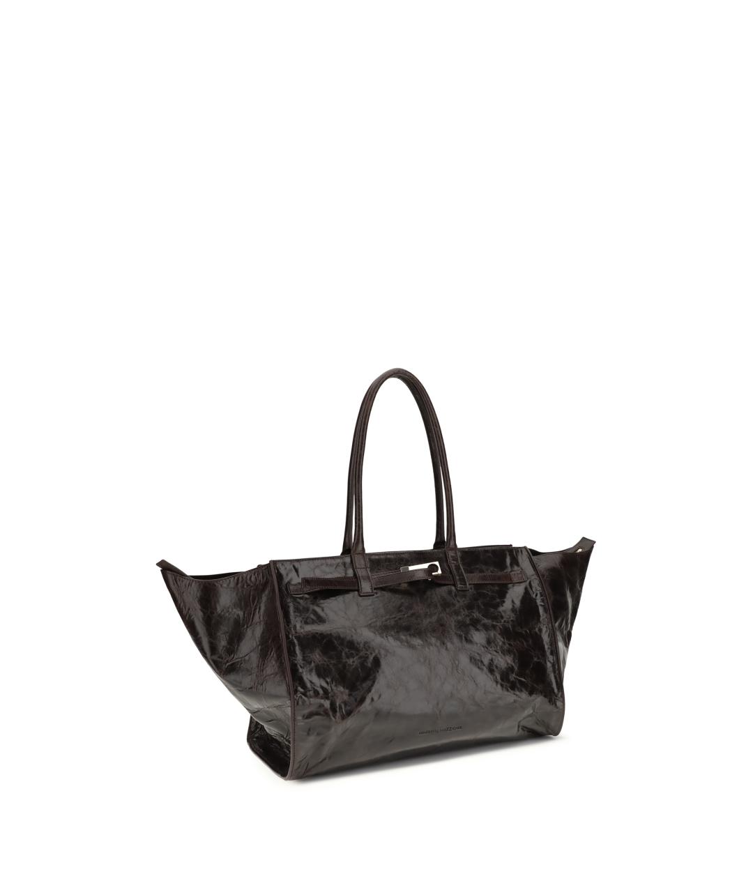 BENEDETTA BRUZZICHES Коричневая кожаная сумка тоут, фото 2