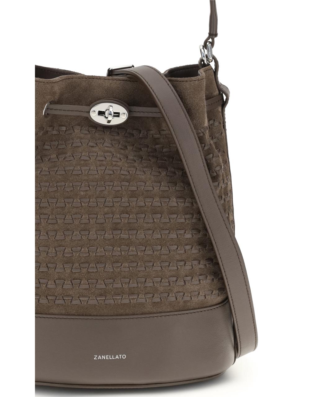 ZANELLATO Коричневая кожаная сумка тоут, фото 4