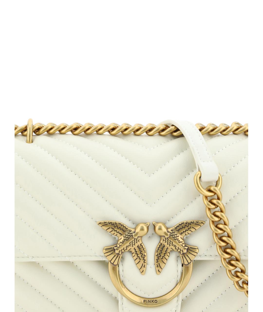 PINKO Белая кожаная сумка через плечо, фото 4