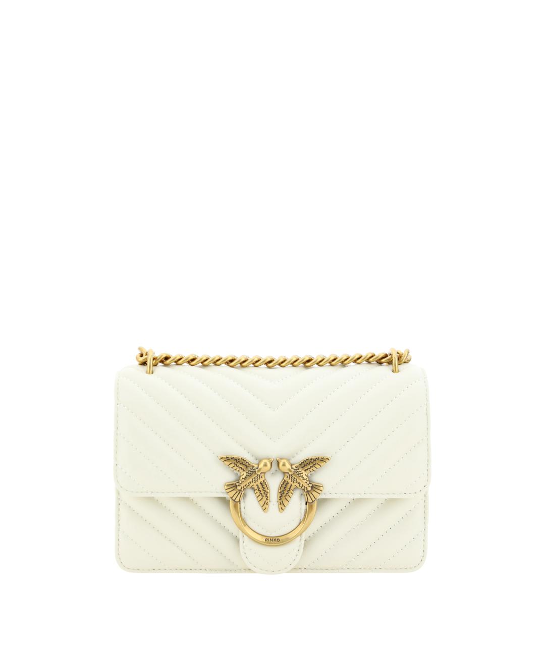 PINKO Белая кожаная сумка через плечо, фото 1