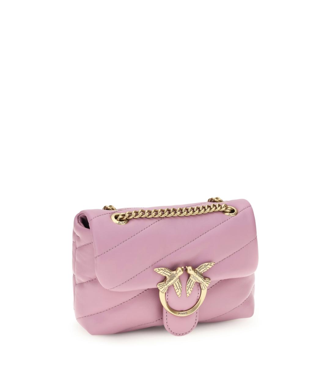 PINKO Розовая кожаная сумка через плечо, фото 2