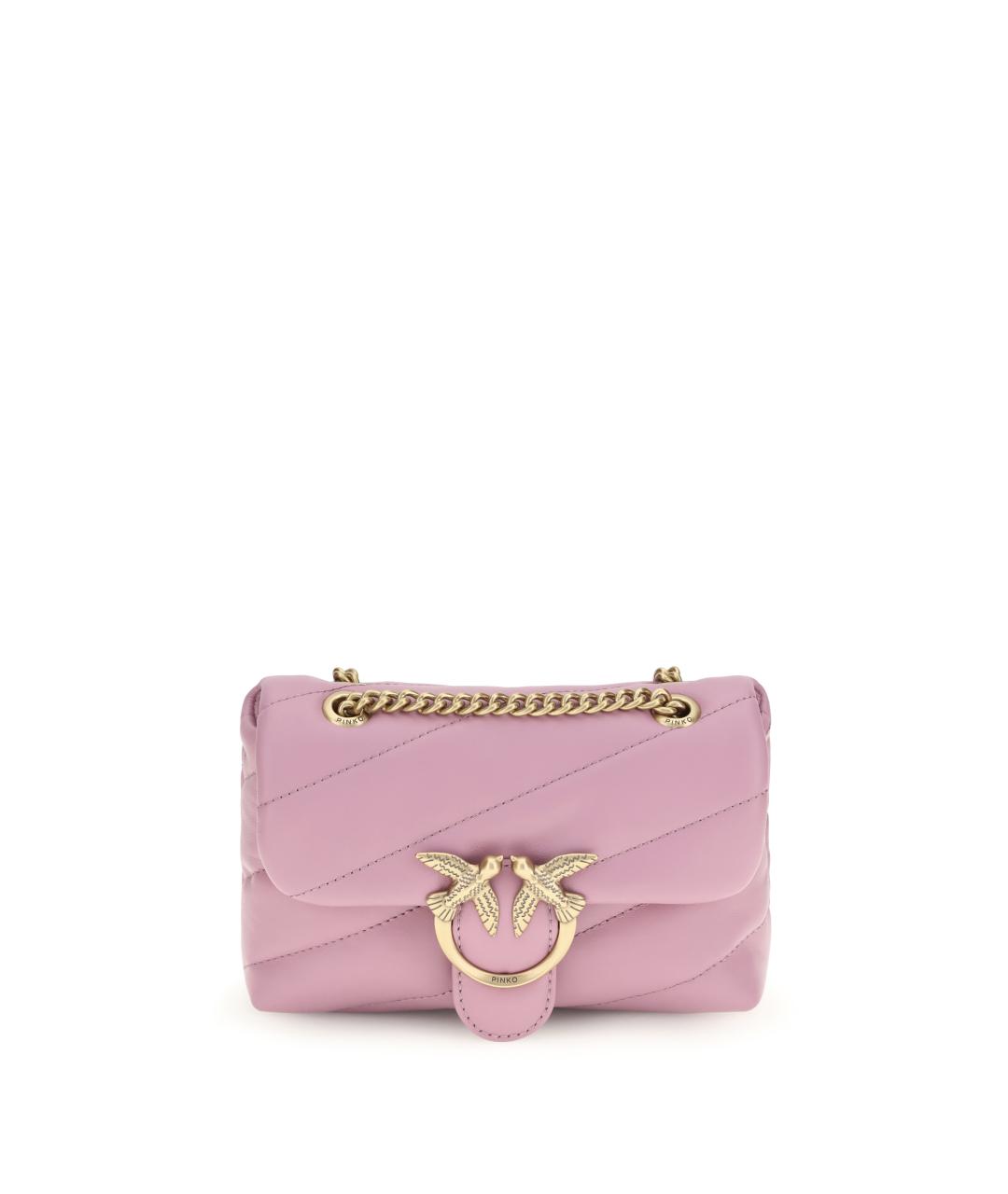 PINKO Розовая кожаная сумка через плечо, фото 1