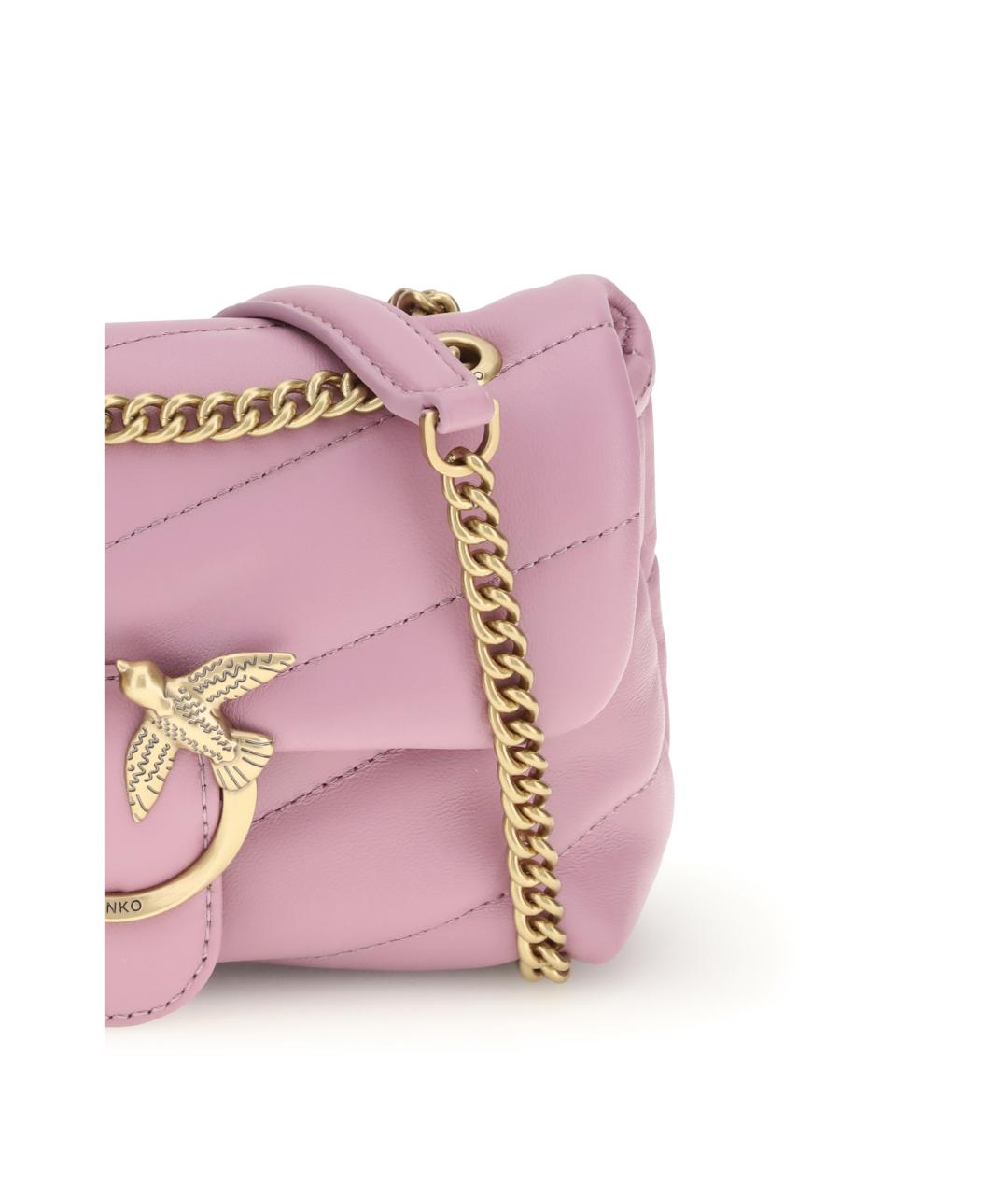 PINKO Розовая кожаная сумка через плечо, фото 4