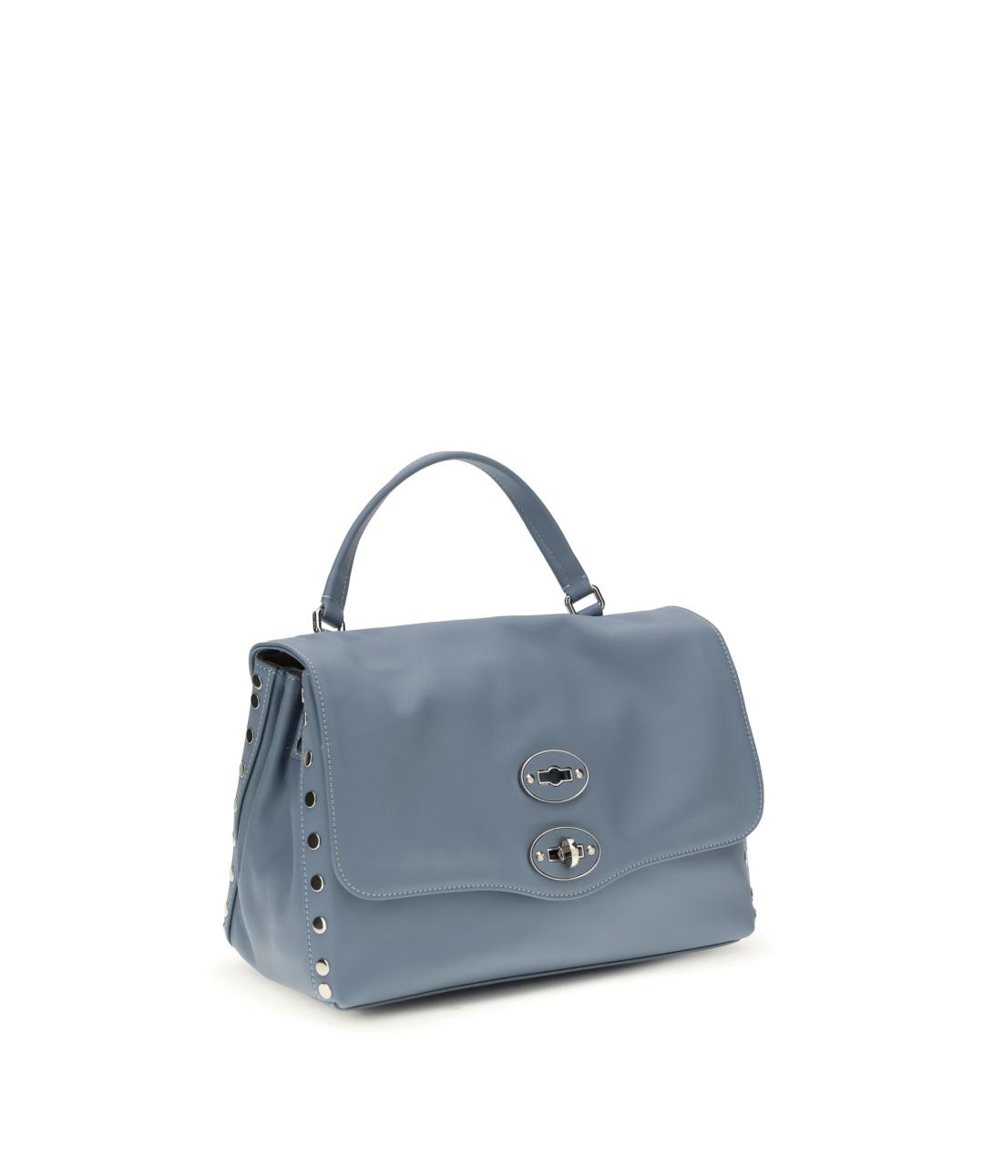 ZANELLATO Голубая кожаная сумка через плечо, фото 2