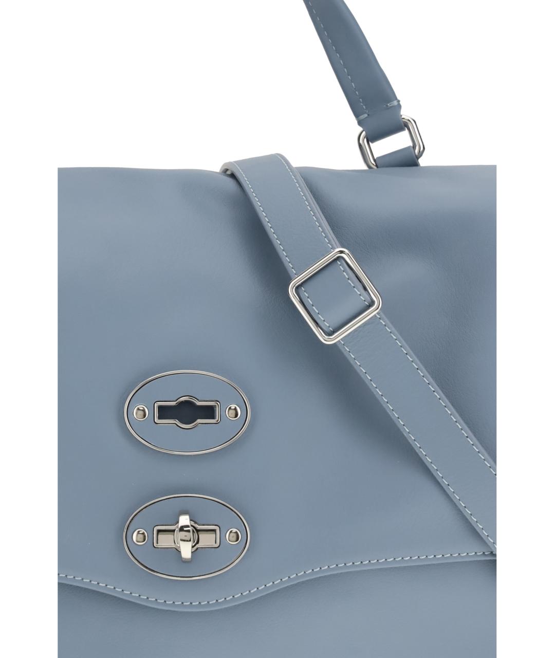 ZANELLATO Голубая кожаная сумка через плечо, фото 4