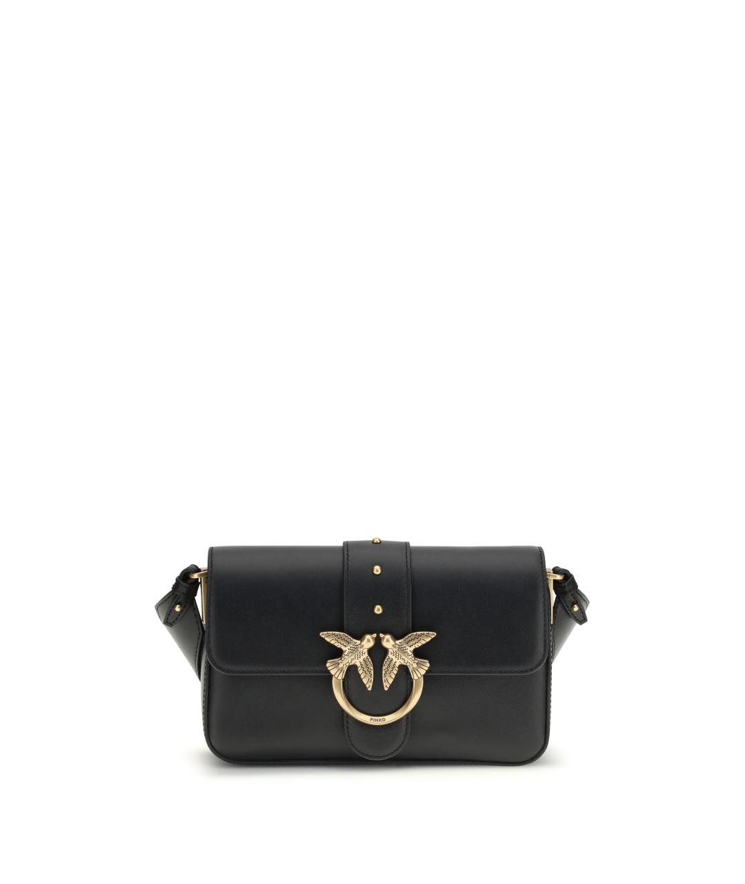 PINKO Черная кожаная сумка через плечо, фото 1
