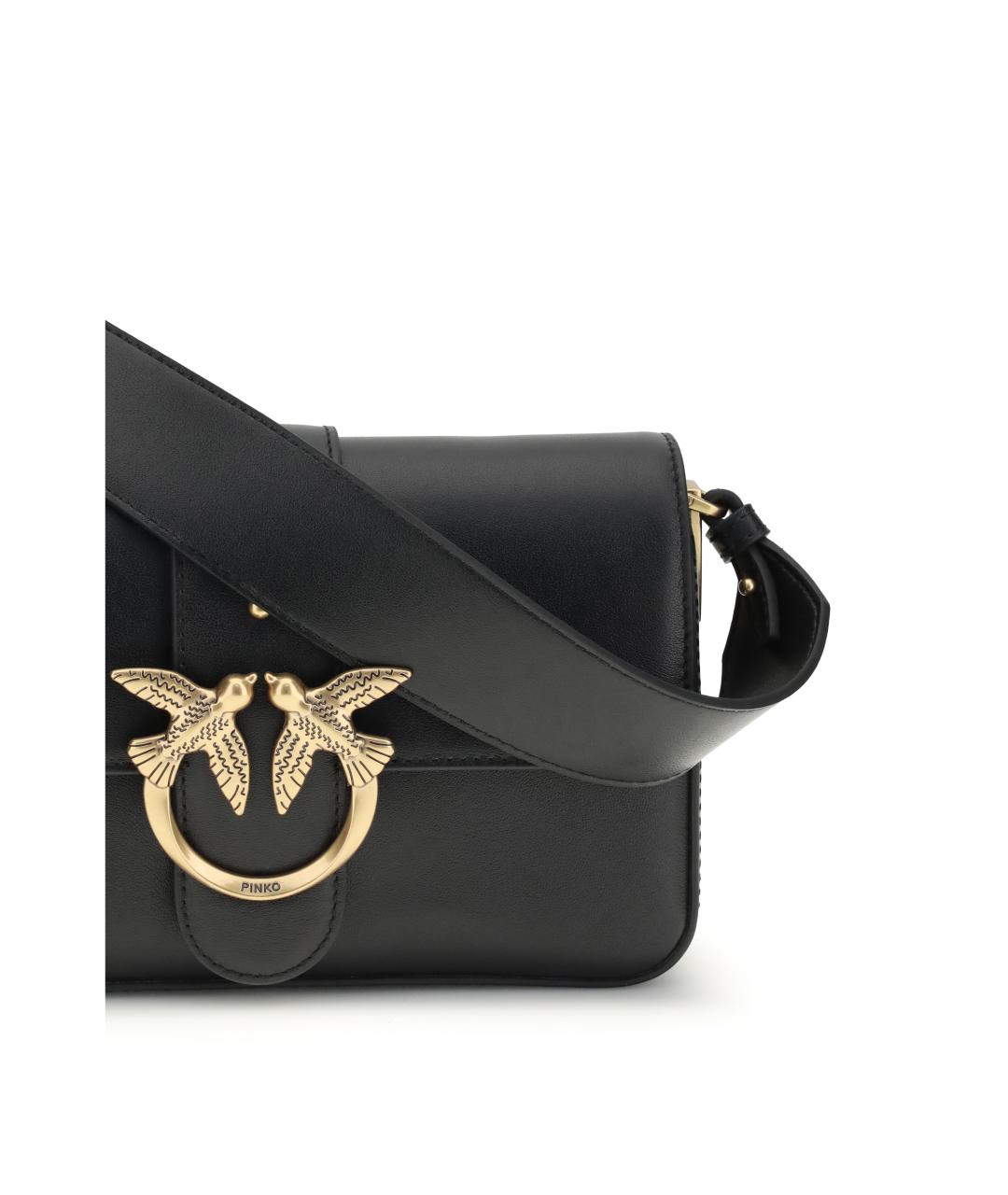PINKO Черная кожаная сумка через плечо, фото 4