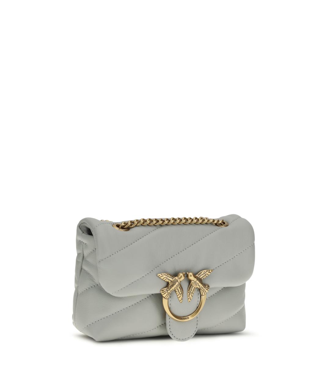 PINKO Серая кожаная сумка через плечо, фото 2