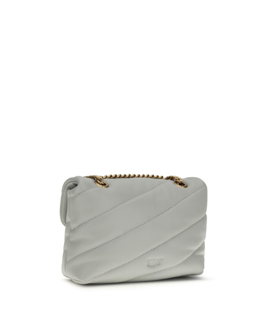 PINKO Серая кожаная сумка через плечо, фото 3