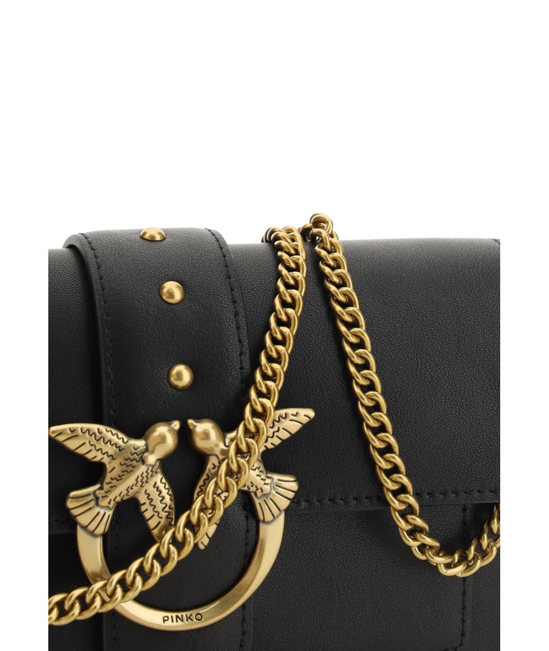 PINKO Черная кожаная сумка через плечо, фото 4