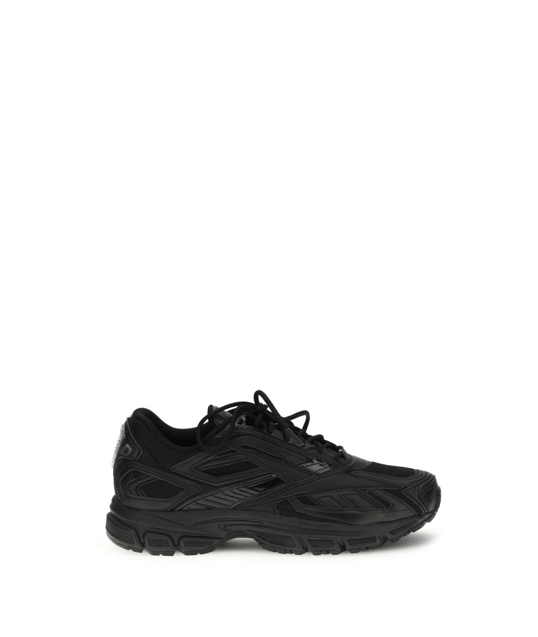 REEBOK Черные текстильные низкие кроссовки / кеды, фото 1