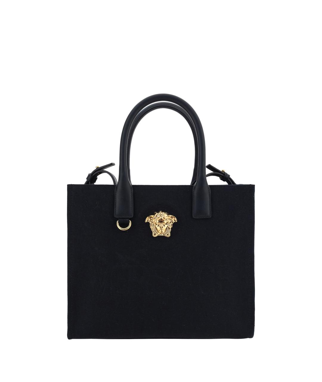 VERSACE Черная хлопковая сумка тоут, фото 1