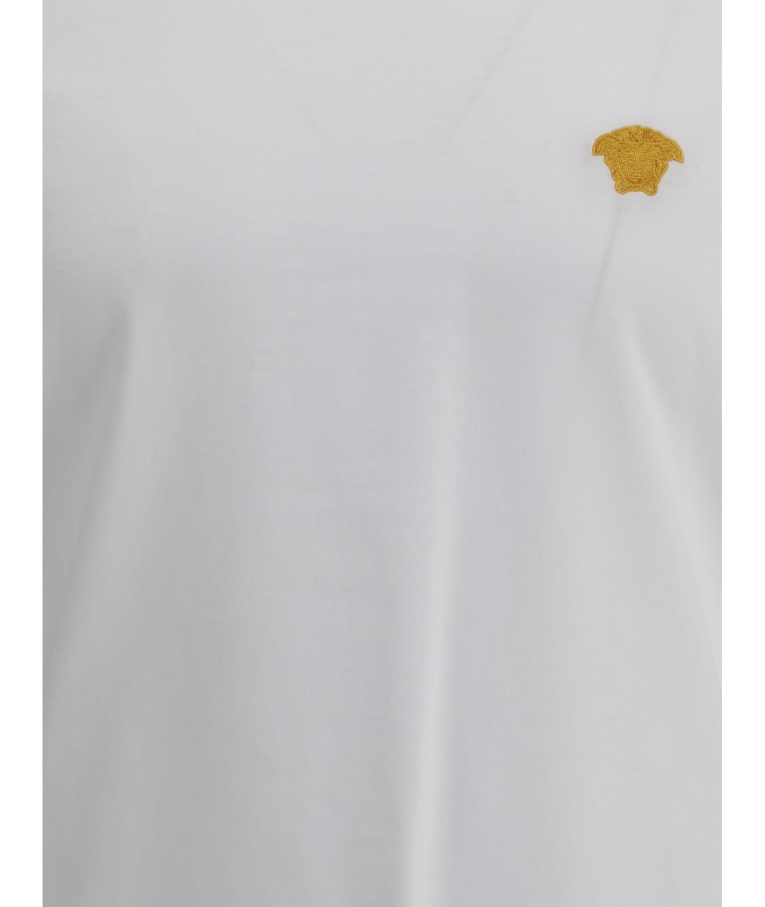 VERSACE Белая хлопковая футболка, фото 3