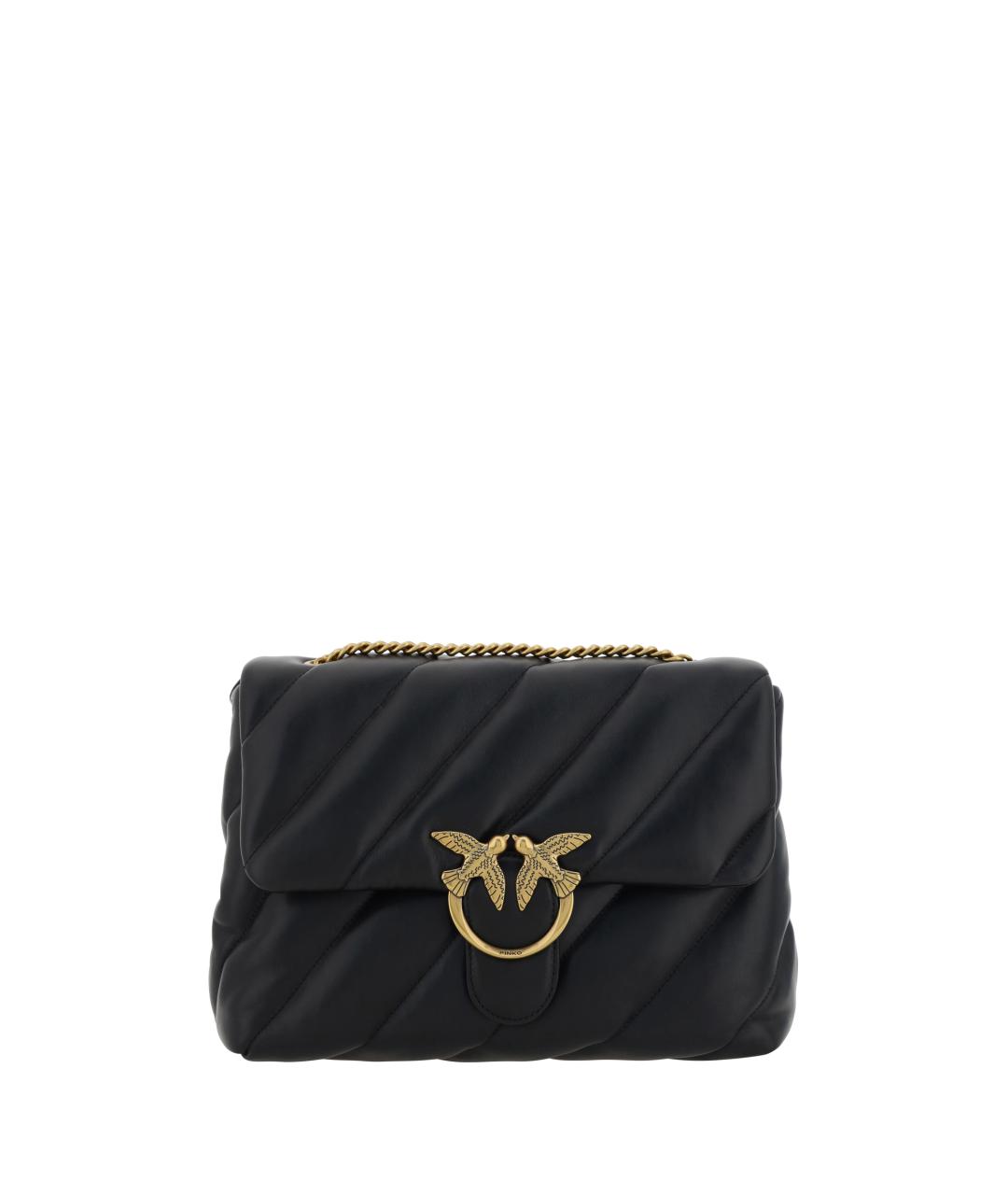 PINKO Черная кожаная сумка через плечо, фото 5