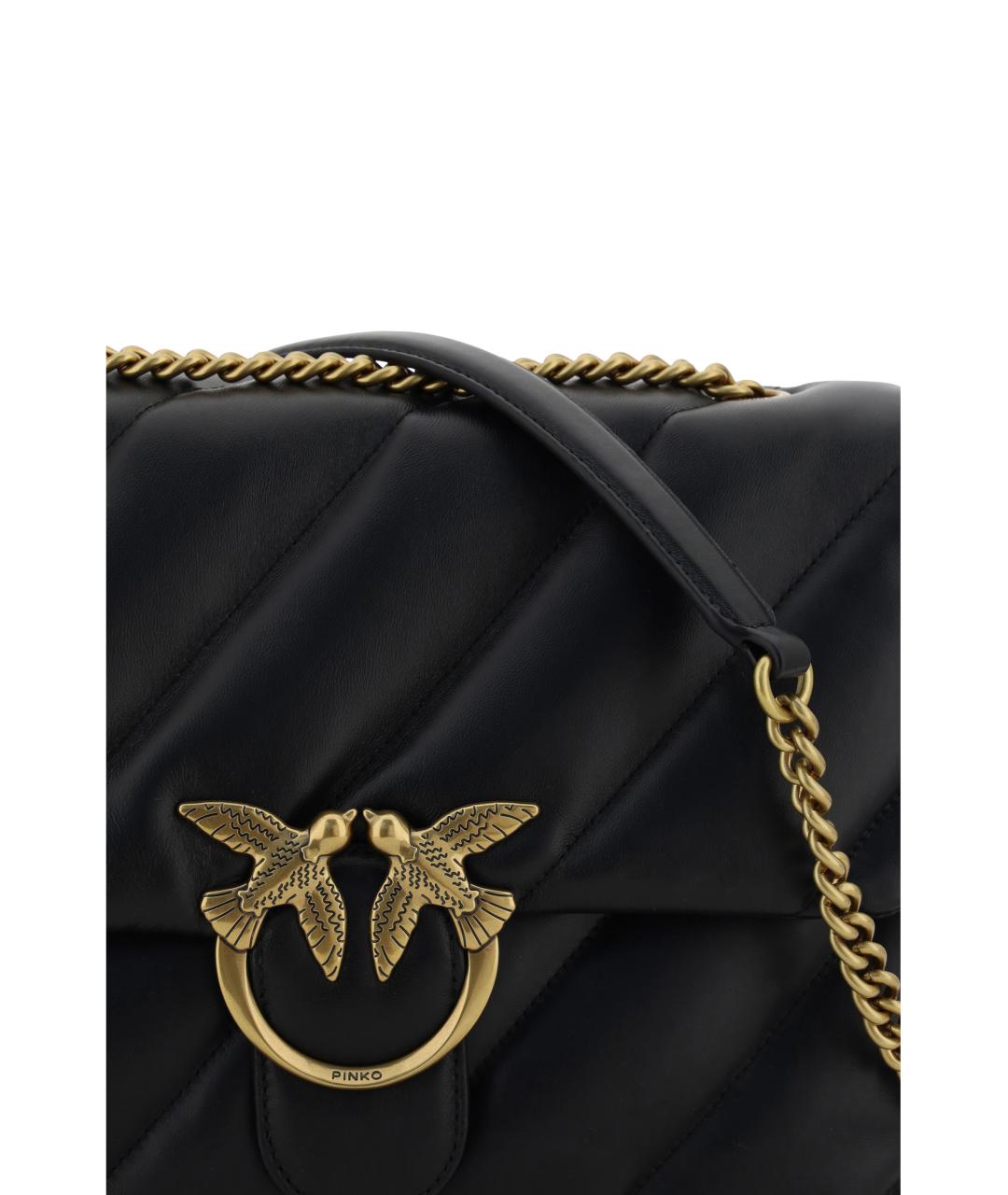PINKO Черная кожаная сумка через плечо, фото 4