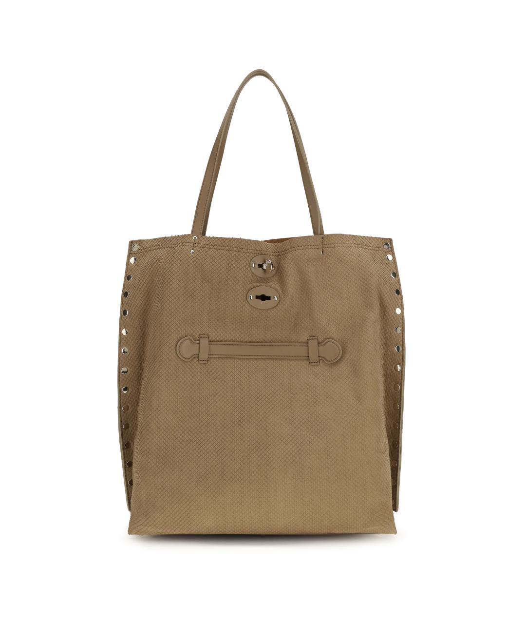 ZANELLATO Бежевая замшевая сумка тоут, фото 1