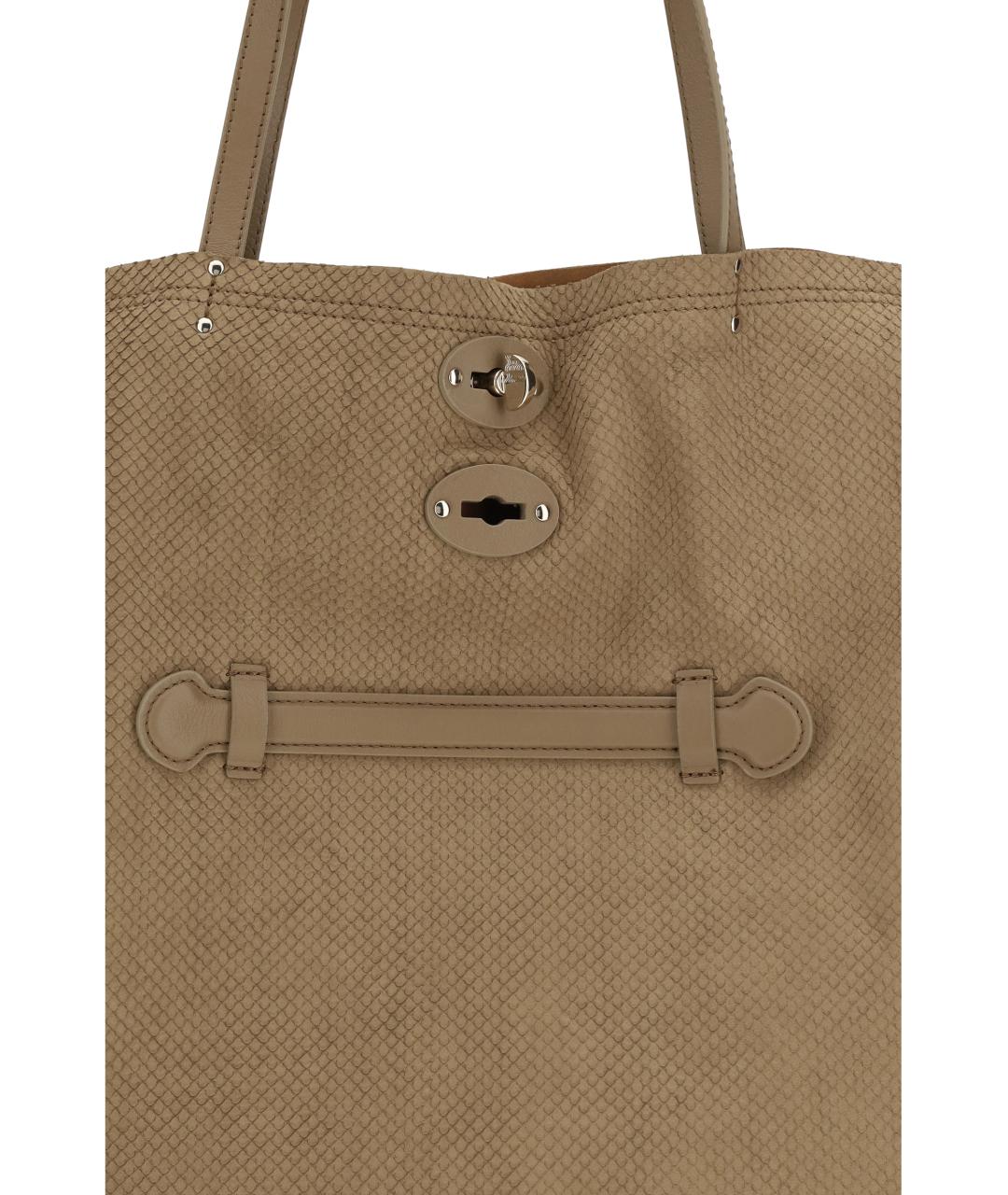 ZANELLATO Бежевая замшевая сумка тоут, фото 4