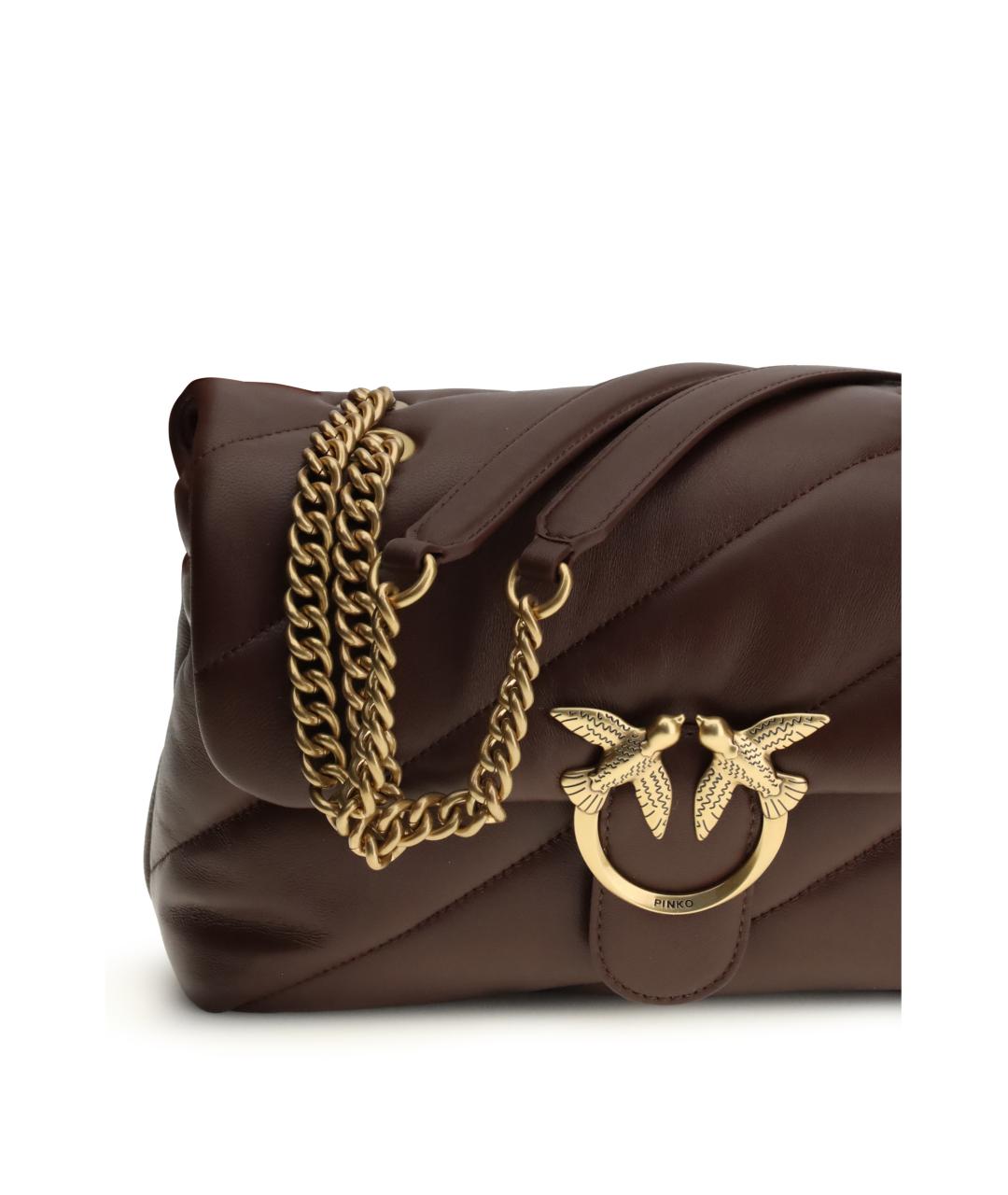 PINKO Бордовая кожаная сумка через плечо, фото 4