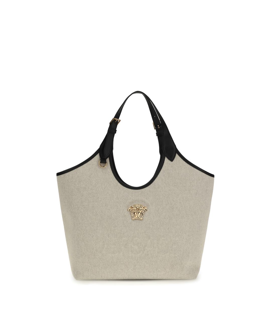 VERSACE Бежевая хлопковая сумка тоут, фото 1