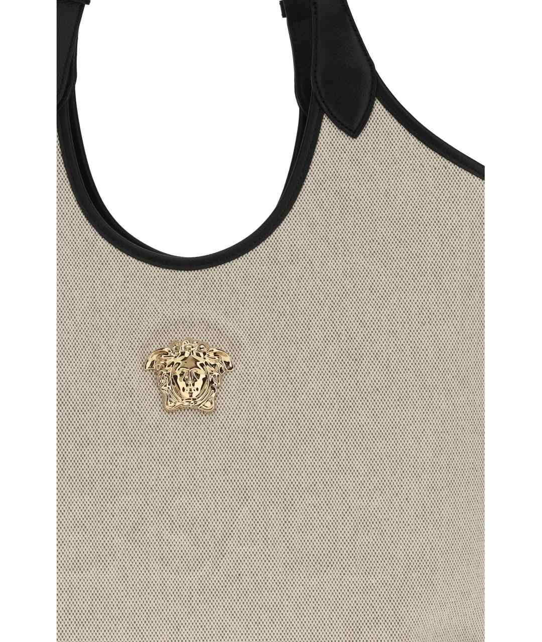 VERSACE Бежевая хлопковая сумка тоут, фото 4