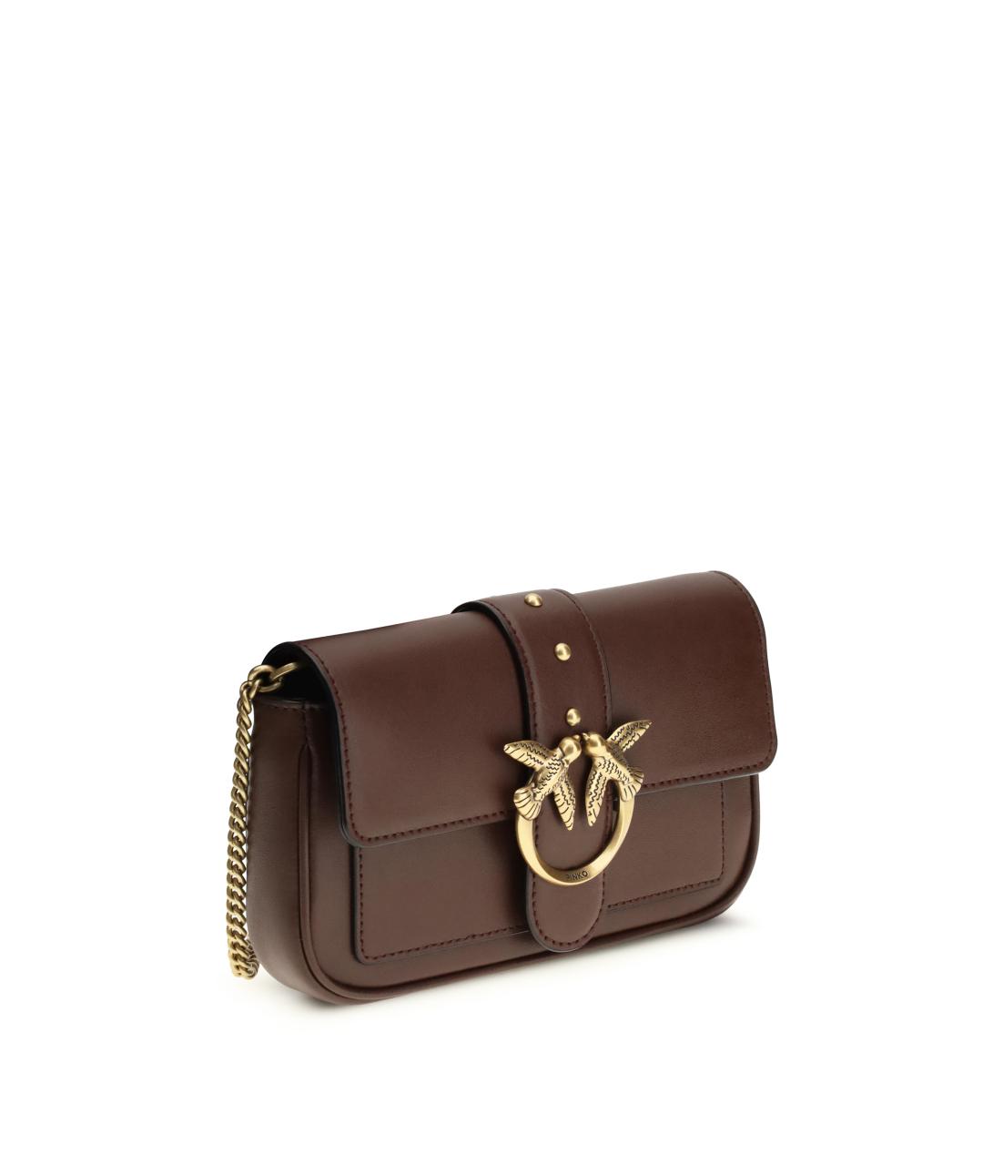 PINKO Бордовая кожаная сумка через плечо, фото 2