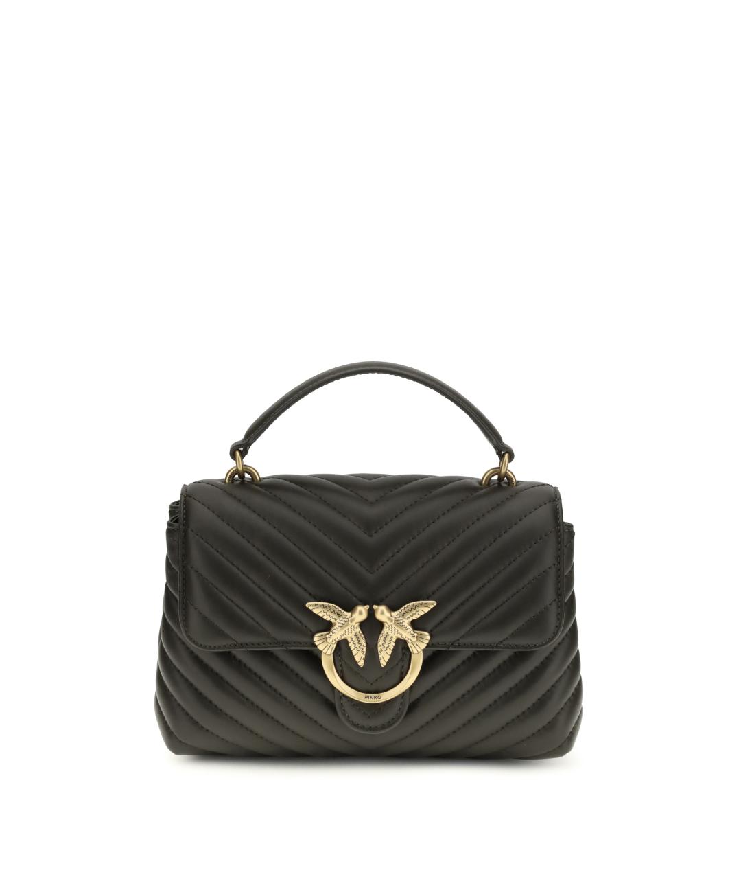 PINKO Зеленая кожаная сумка через плечо, фото 1