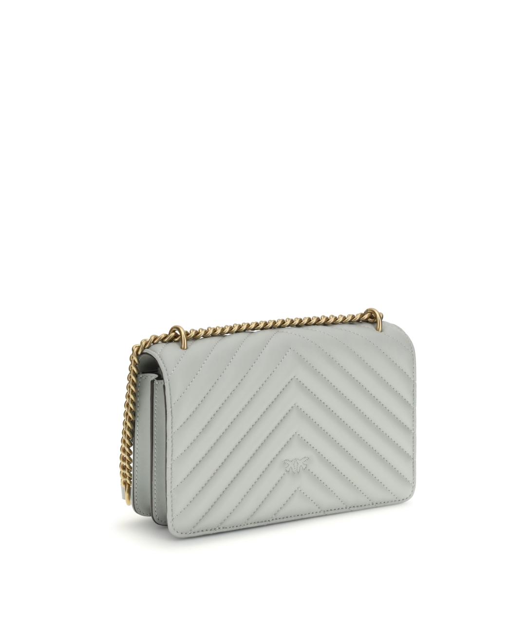 PINKO Серая кожаная сумка через плечо, фото 3